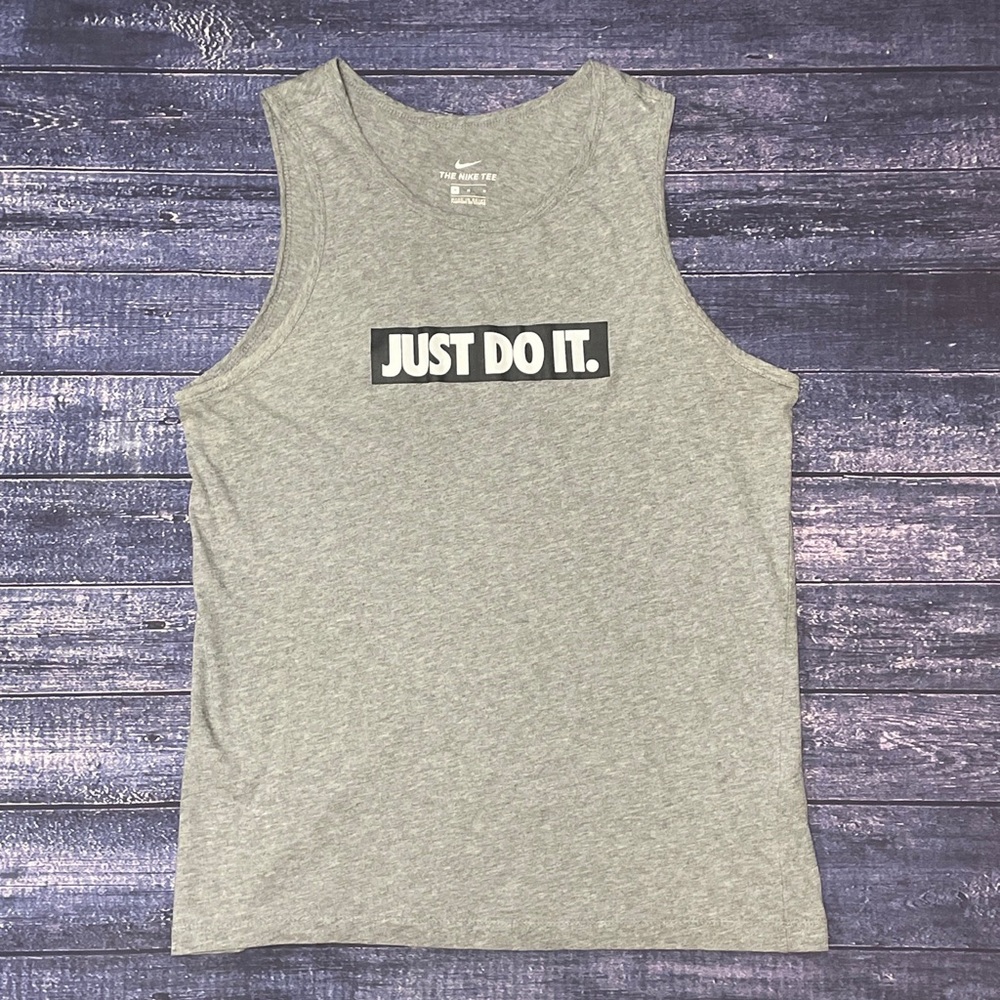Nike Mens Sportswear Just Do It Tee Sleeveless Top Training Size Med Tank Grey